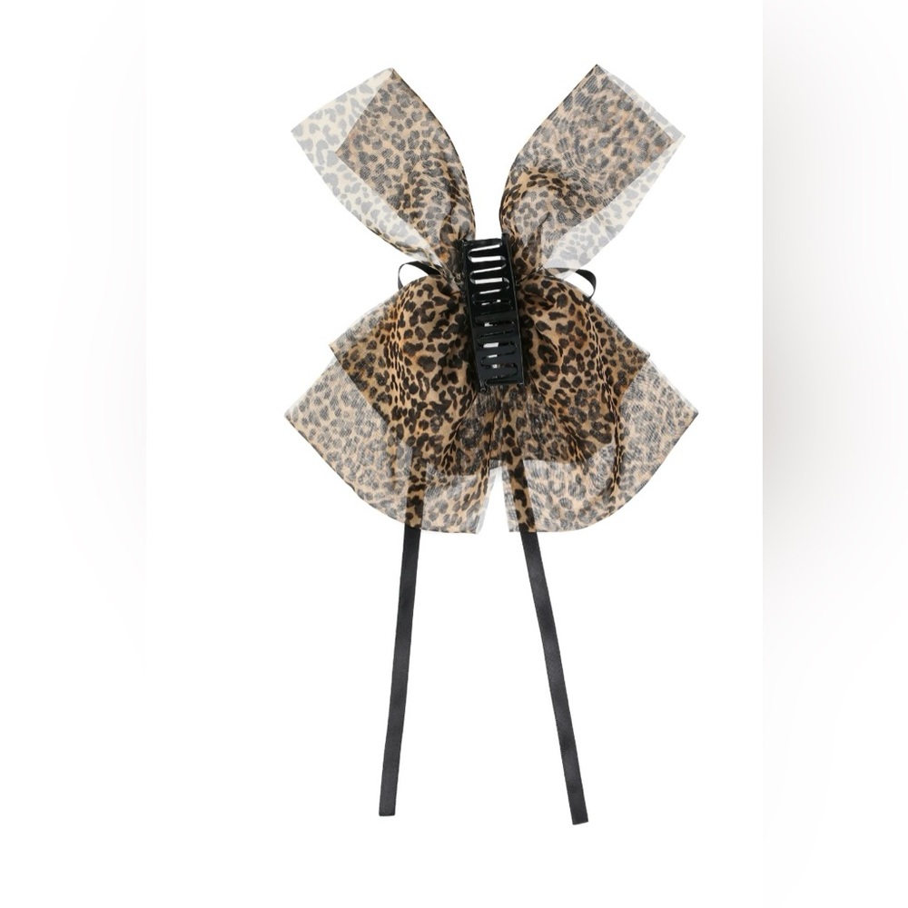 No Boundaries Leopard Print Oversized Bow Claw Clip NWT - Picture 2 of 8